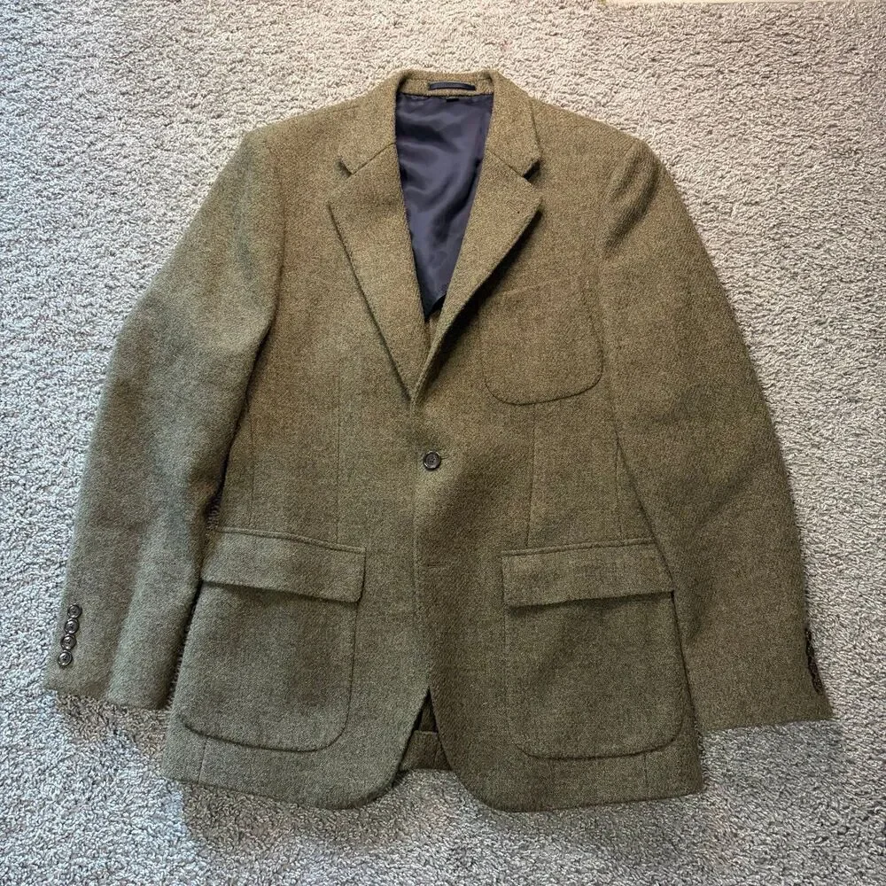 NEW J. Crew Harris Tweed Wool Blazer Herringbone Suit Jacket Men’s 38R